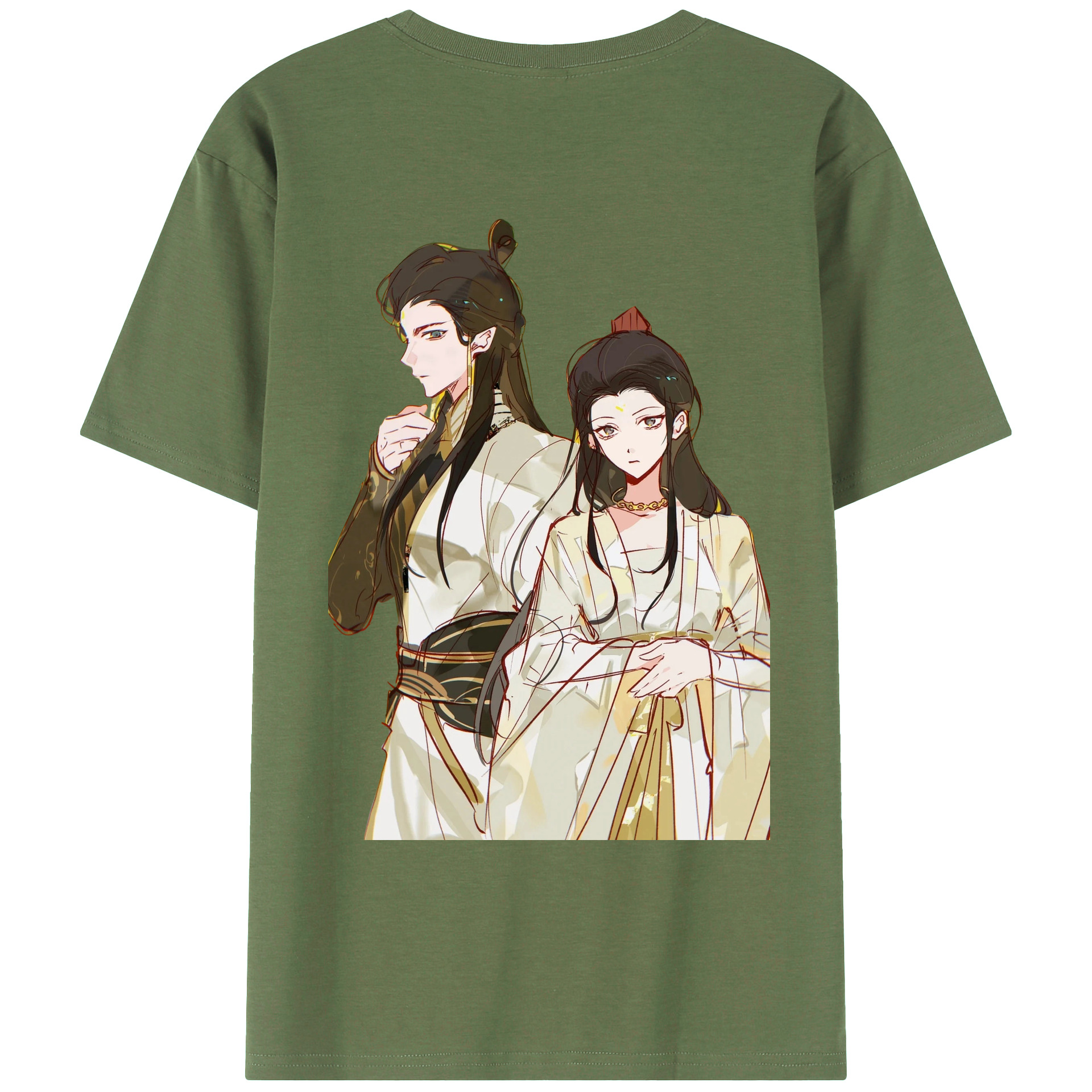（画像用） Ne Zha 2 ナタ 魔童の大暴れ 綿100％ メンズ半袖Tシャツ（バックプリント） 通気性